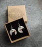 Handmade Ceramic and sterling silver Chough drop earrings - Image 5