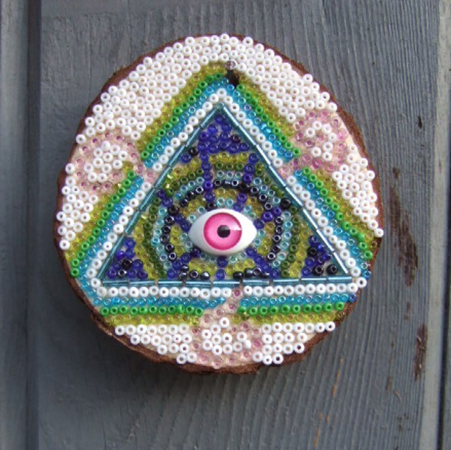 Beaded All Seeing Eye Plaque No. 5