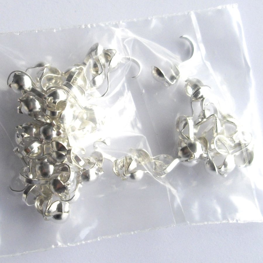 50 x Silver Plated Calottes