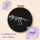 Tyrannosaurus fossil counted cross stitch pattern