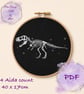 Tyrannosaurus fossil counted cross stitch pattern