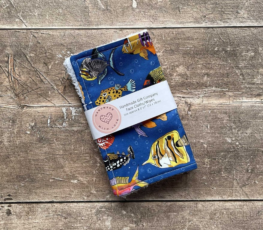 Handmade 2 Pk Face Wipes, Face Cloths, Face Flannels, Eco-Friendly Wipes-FCW14