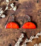 Red Ceramic Earrings; Foraged Bristol Clay, Hypoallergenic Steel Hooks, Earthenw - Image 1