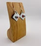 Handmade enamel and glass robin earrings on sterling silver hooks