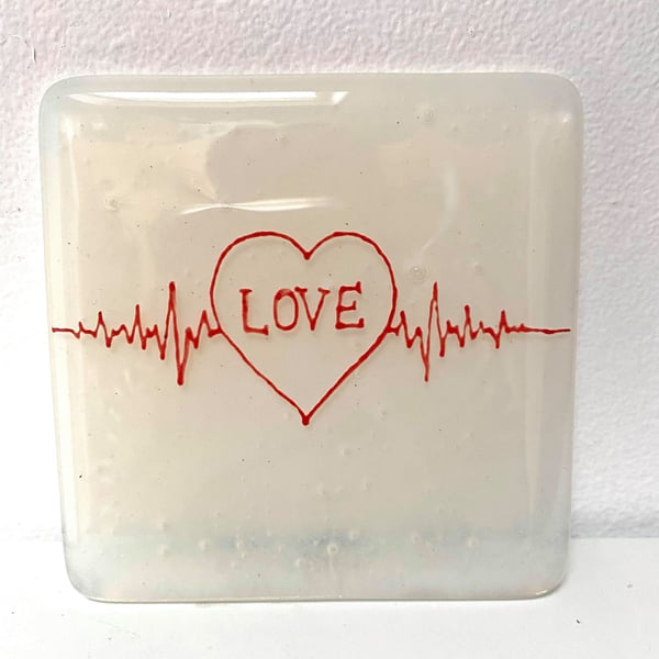 Heart Beat pulse Love Coaster - Valentines
