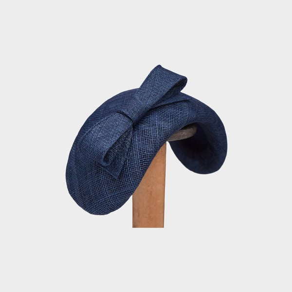 Navy Sinamay Fascinator Occasion Hat 