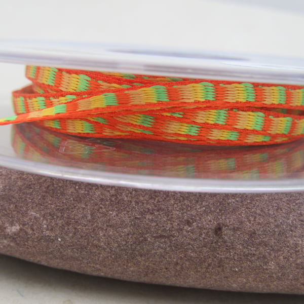 2m Berisfords Ditto Narrow Orange Satin Braid