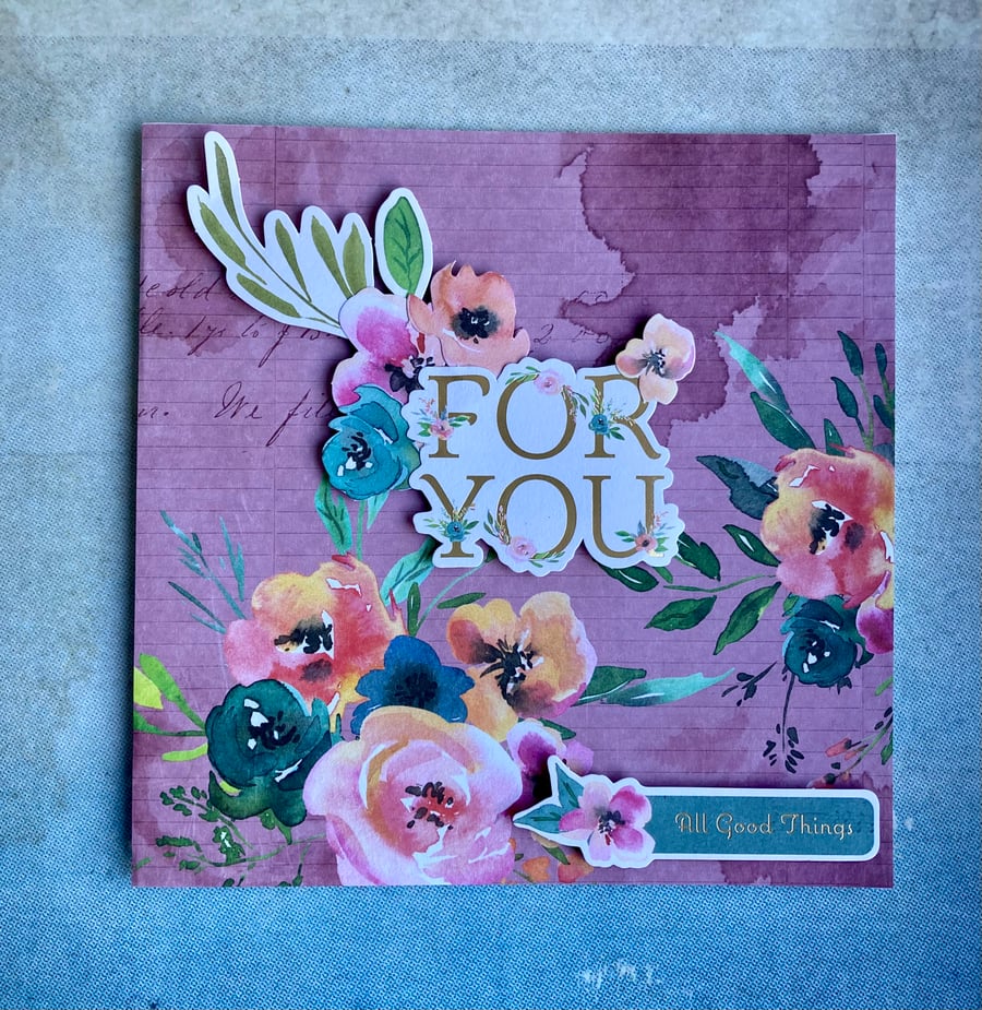 Card. Unique floral card for a special occasion Folksy