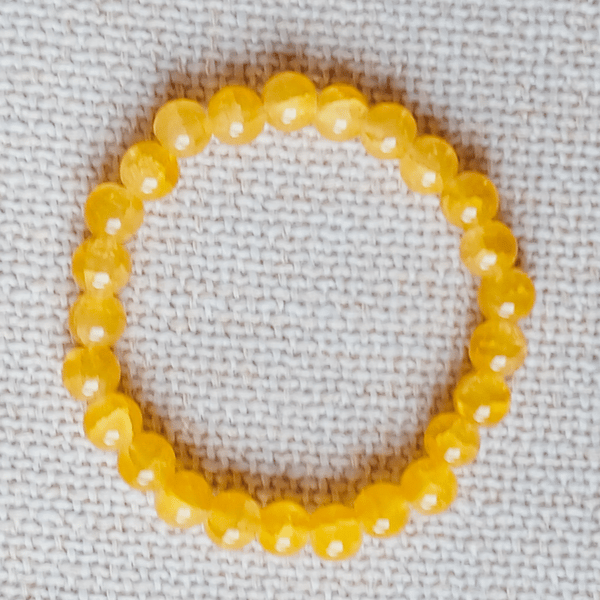 Ladies Citrine Elastic Bead Bracelet