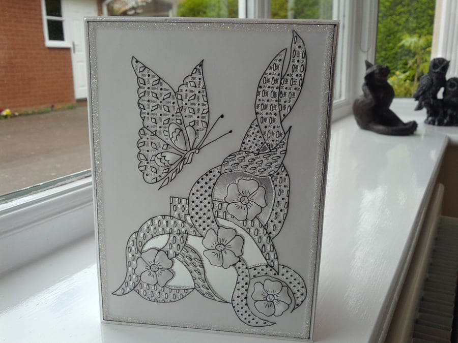 Modern butterfly parchment card