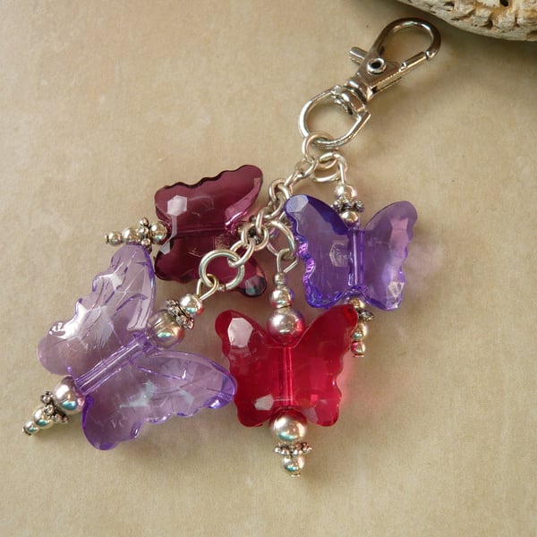 Purple Butterfly Bag Charm