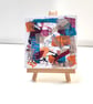 Original Multi Coloured Small Abstract Art Painting Collage work on canvas