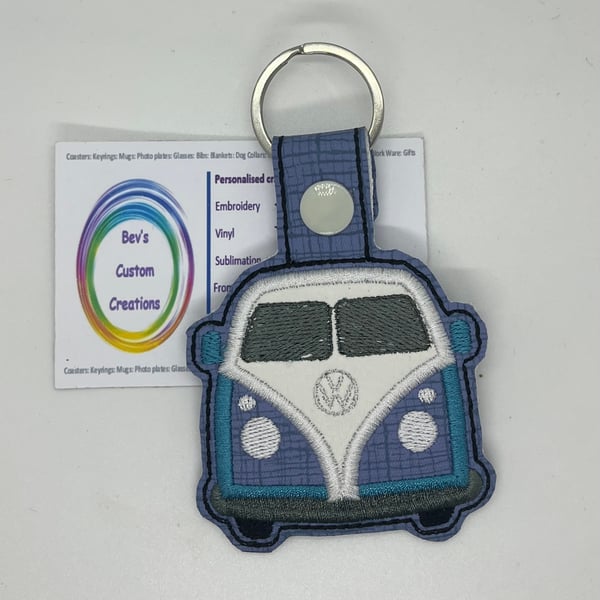 Embroidered campervan keyring