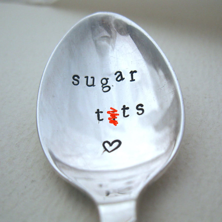 Handstamped Sugar T-ts Coffeespoon