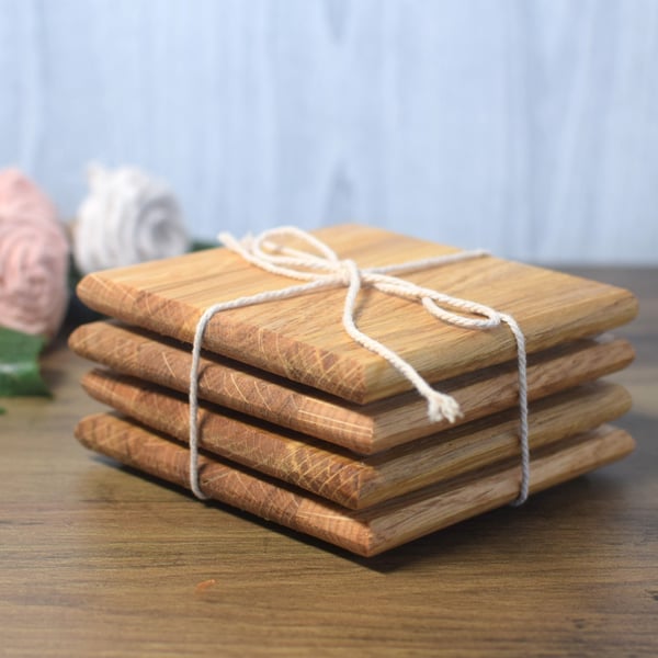 Oak Wood Coasters - set of four 