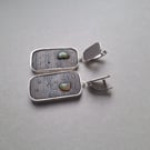 Starry night dreams. Bog Oak and Ethiopian Opal Crescent Moon Earrings. 