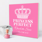 Princess Perfect Personalised Wooden Picture Block, baby child gift