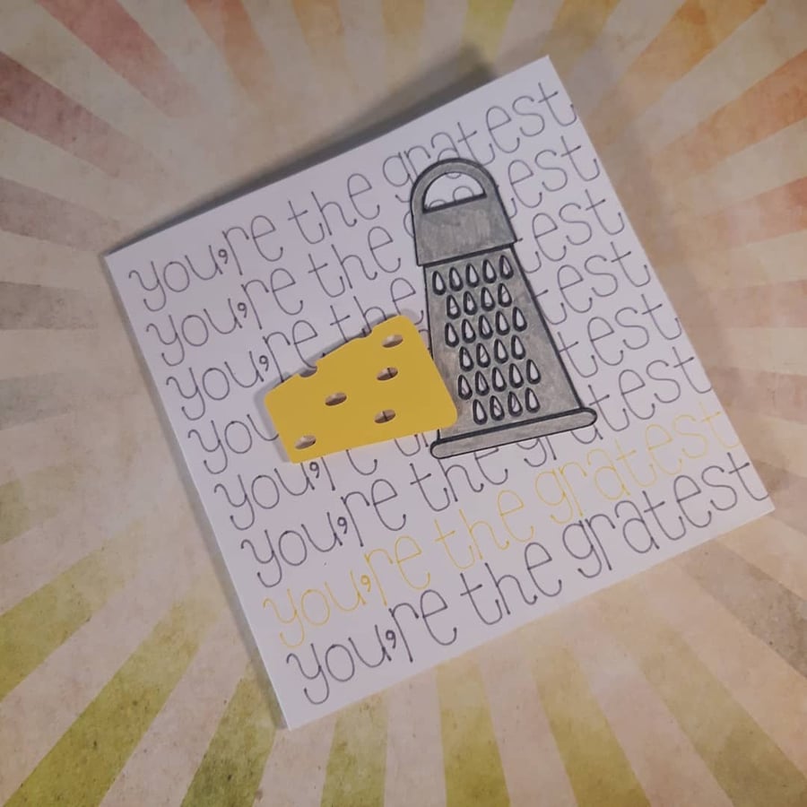 You're the Gratest Handmade Thank-you Card, cheesy card, special thanks card