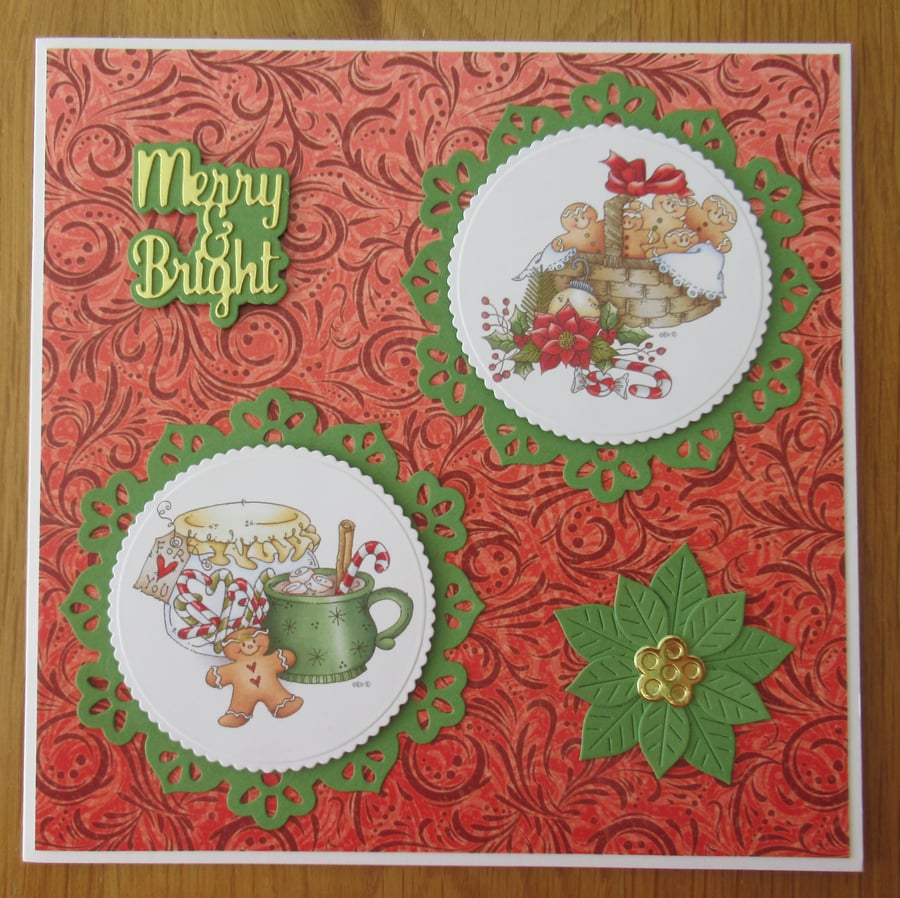 8x8" Gingerbread Men - Christmas Card