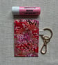 Lip Gloss Lipstick Keyring Pouch Japanese Pink Tiny Blossoms - Image 4