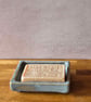 Chunky Handmade Stoneware Soap Dish - Circles - Image 3
