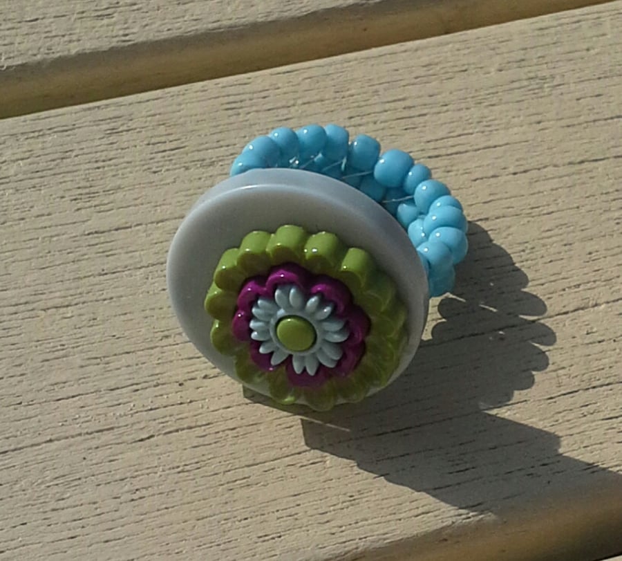Flower Button Ring