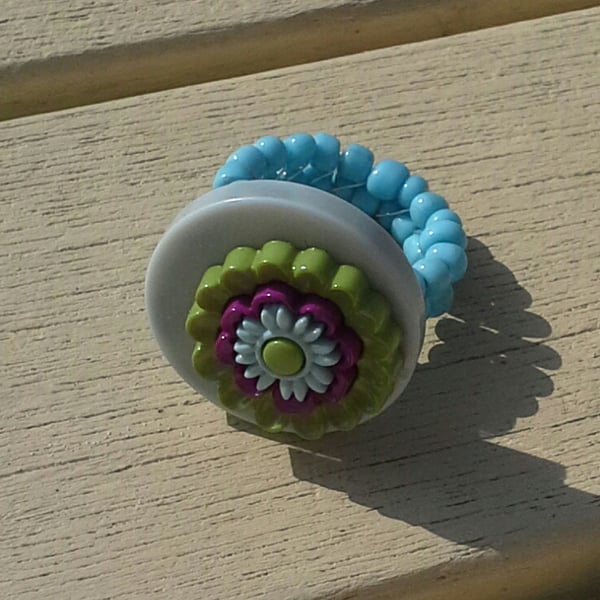 Flower Button Ring