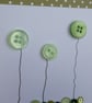 Pack of 3 Mini Blank Cards - Green Button Flowers and Sequins - Image 5