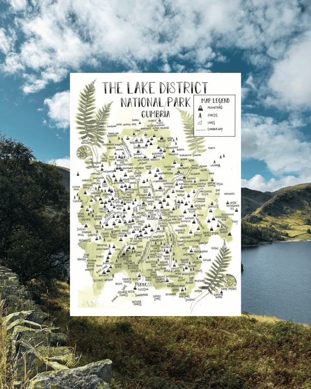 The Lake District Map A4