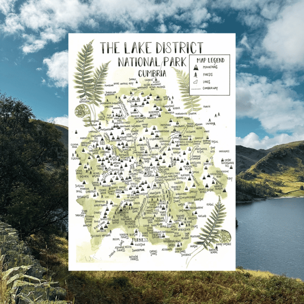 The Lake District Map A4