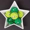 Hand crochet brussel sprout family! Free hanging sprout with orders over 10.00