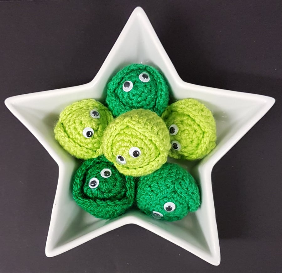 Hand crochet brussel sprout family! 