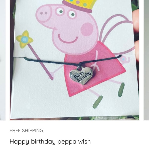 Happy birthday wish bracelet peppa pig gift bracelet gift for toddler birthday