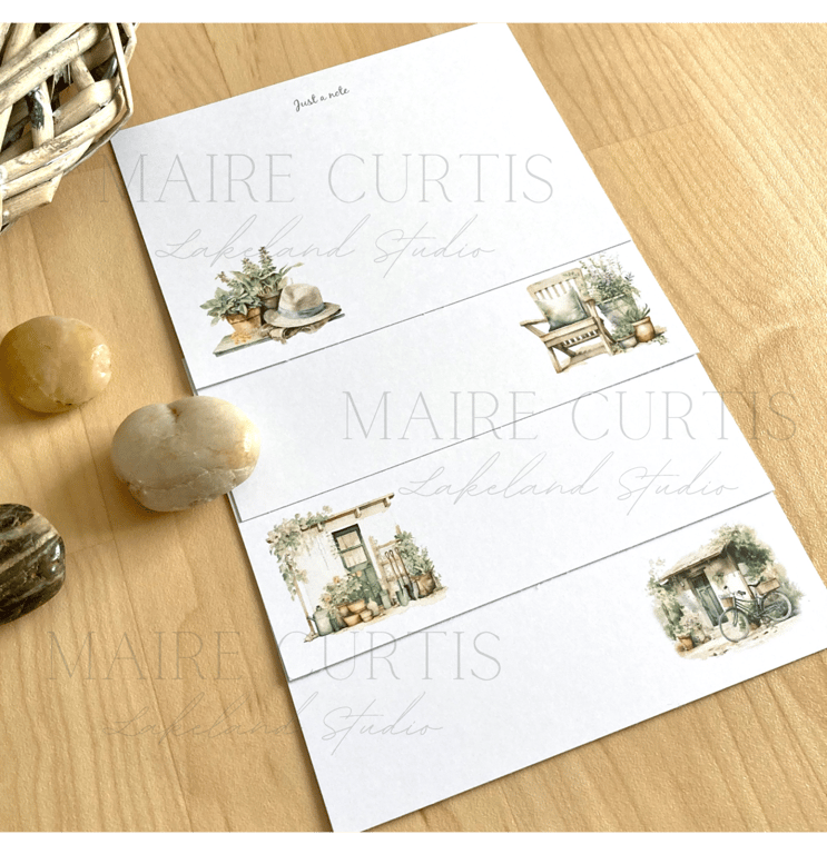 Country Garden Flat Notecards Set 12 Flat A6 Cards with Envelopes in Gift box