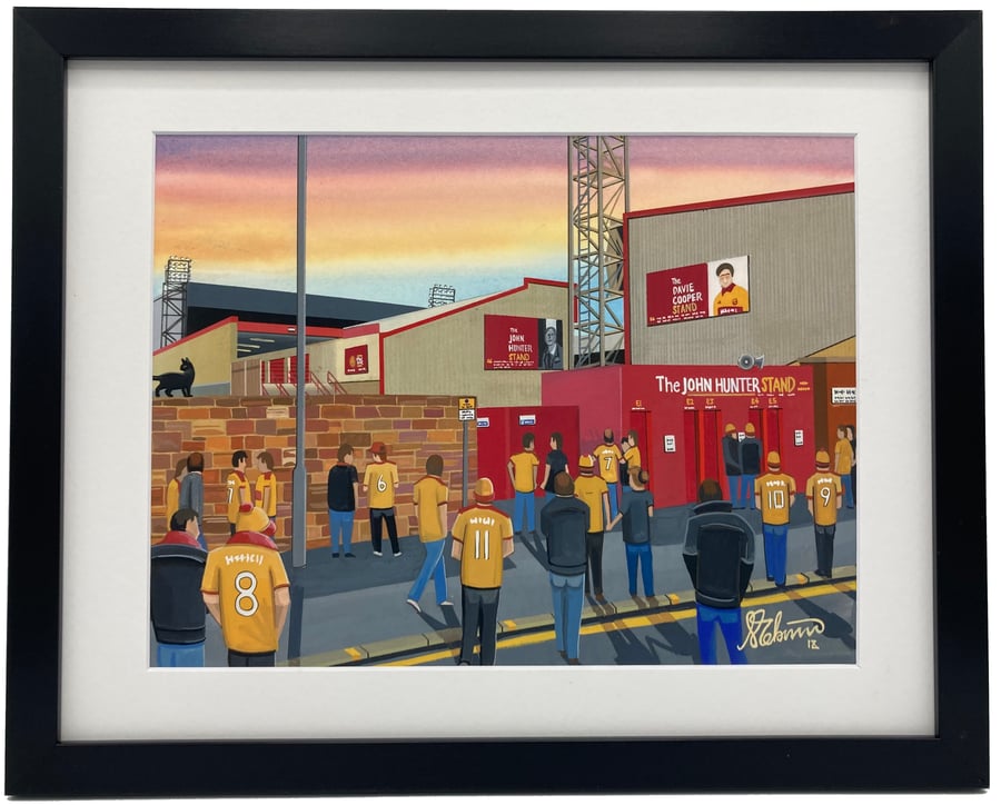 Motherwell F.C, Fir Park Stadium, High Quality Framed Football Art Print.