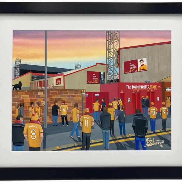 Motherwell F.C, Fir Park Stadium, High Quality Framed Football Art Print.
