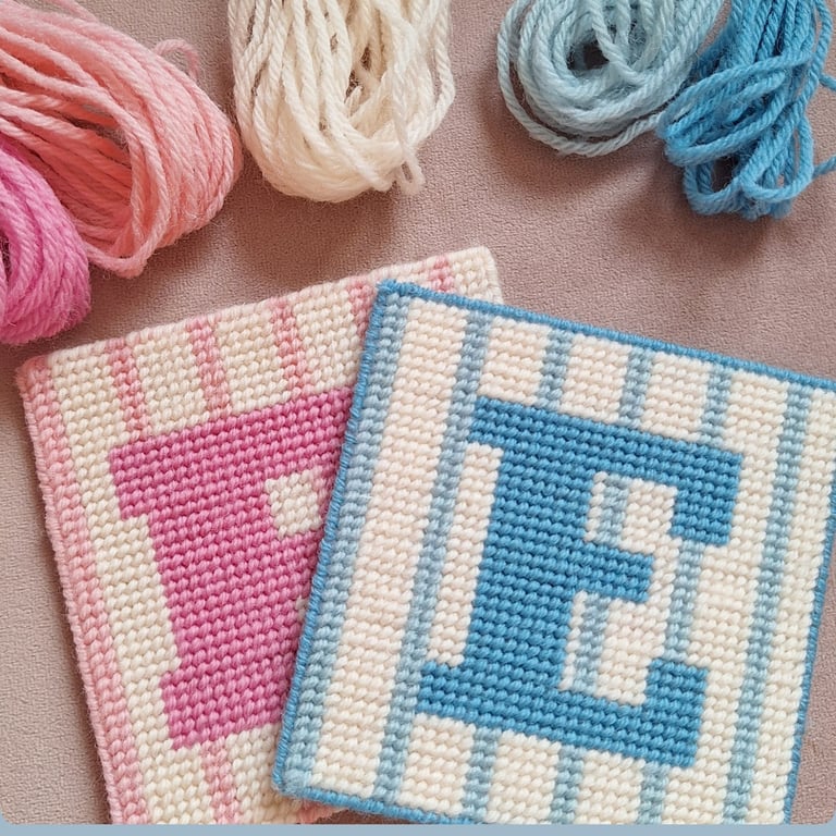 Personalised Initial Needlepoint Kit – Choose Your Letter & Colour  