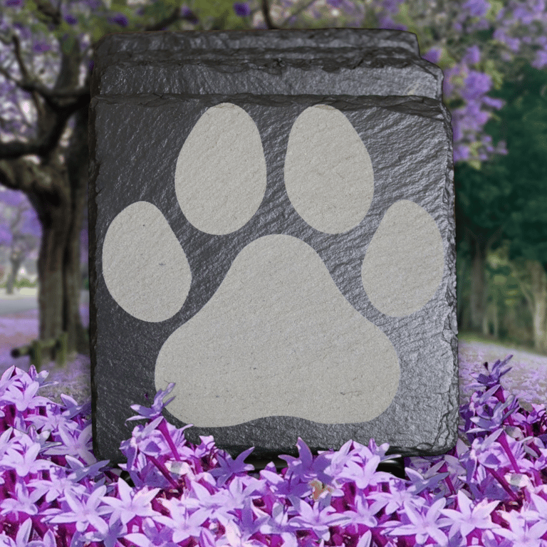 Pawprint laser engraved 4 pack slate coasters