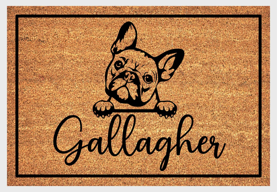 French Bulldog Door Mat No.4 - Personalised French Bulldog Welcome Mat - 3 Sizes