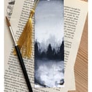 Watercolour bookmark blue forest