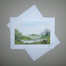 original art hand painted landscape greetings card ( ref FA400 G3 )