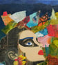 Female Portrait Painting Abstract Surreal Feminist Mixed Media Wall Decor - Image 2