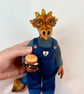 Henry the dragon, hand sculpted polymer clay dragon, art doll, ooak sculpture