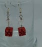 Red Millefiori Cube Earrings - Image 2
