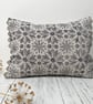 Hand Printed Organic Cotton Bolster Cushion - RUNA - Lavender - Image 1