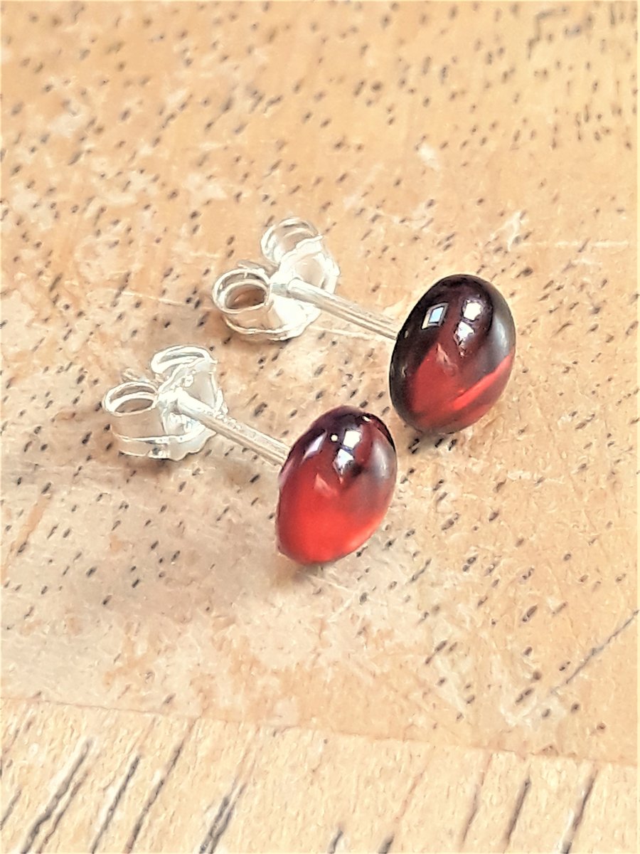 Red Abalone Studs, Small Paua Shell Earrings, Sterling Silver Jewellery