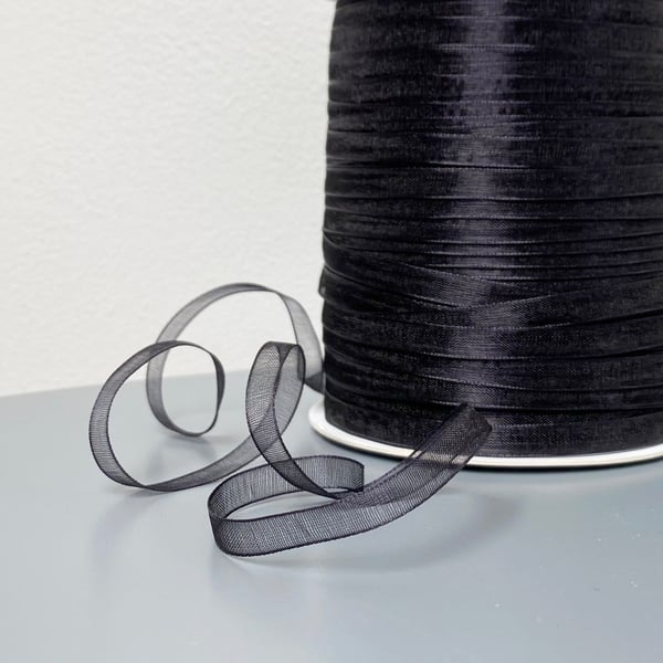 6mm Black Organza Ribbon, Craft Projects, Decor, Wedding Supplies - 10m 20m 40m
