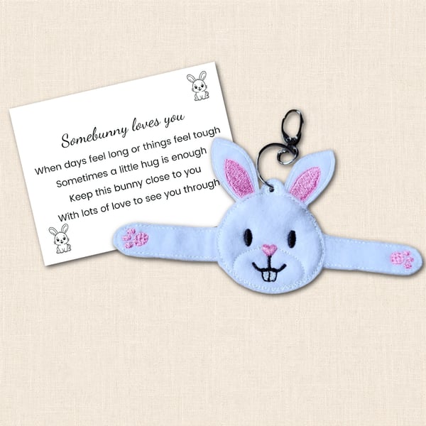 Bunny Pocket Hug - Embroidered Felt Comfort Pocket Pal