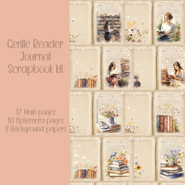 Gentle Reader Scrapbooking, Ephemera, Journal, Digital Download