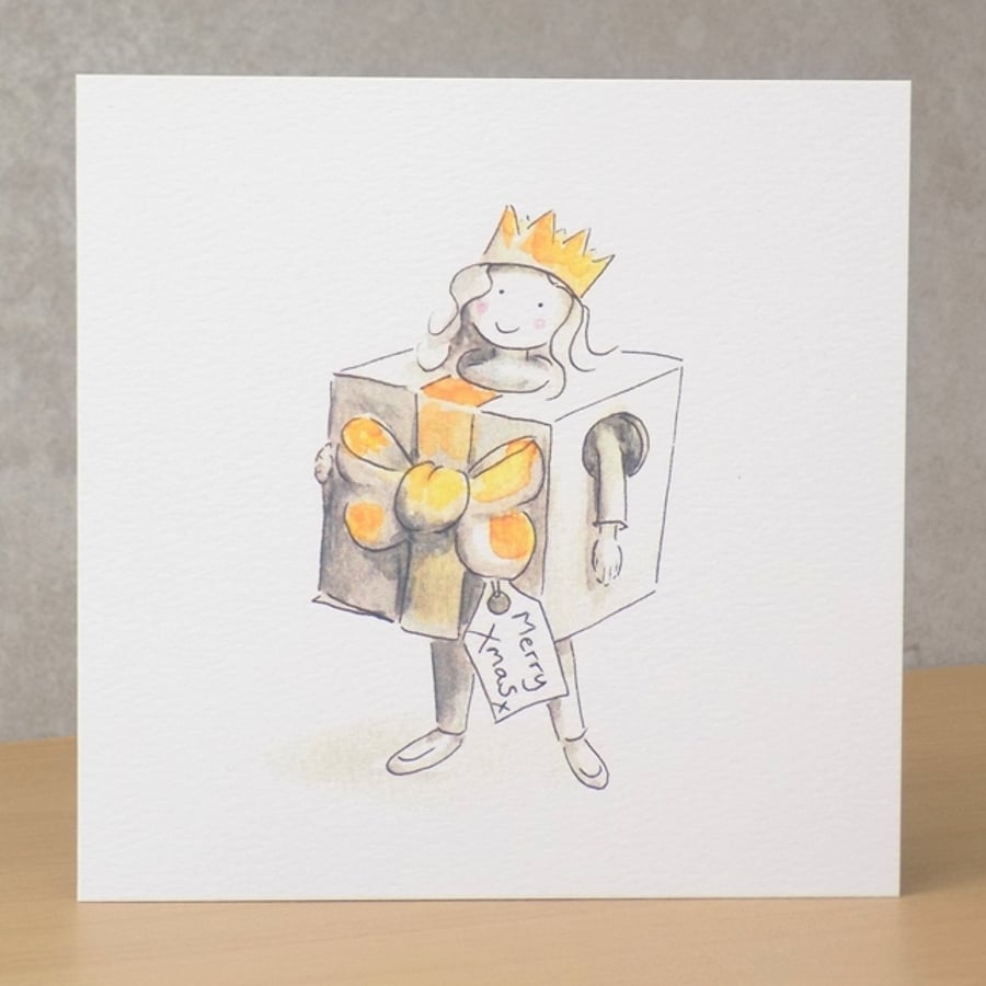 S A L E  Christmas Card eco  'Christmas Pressie' Seconds Sunday